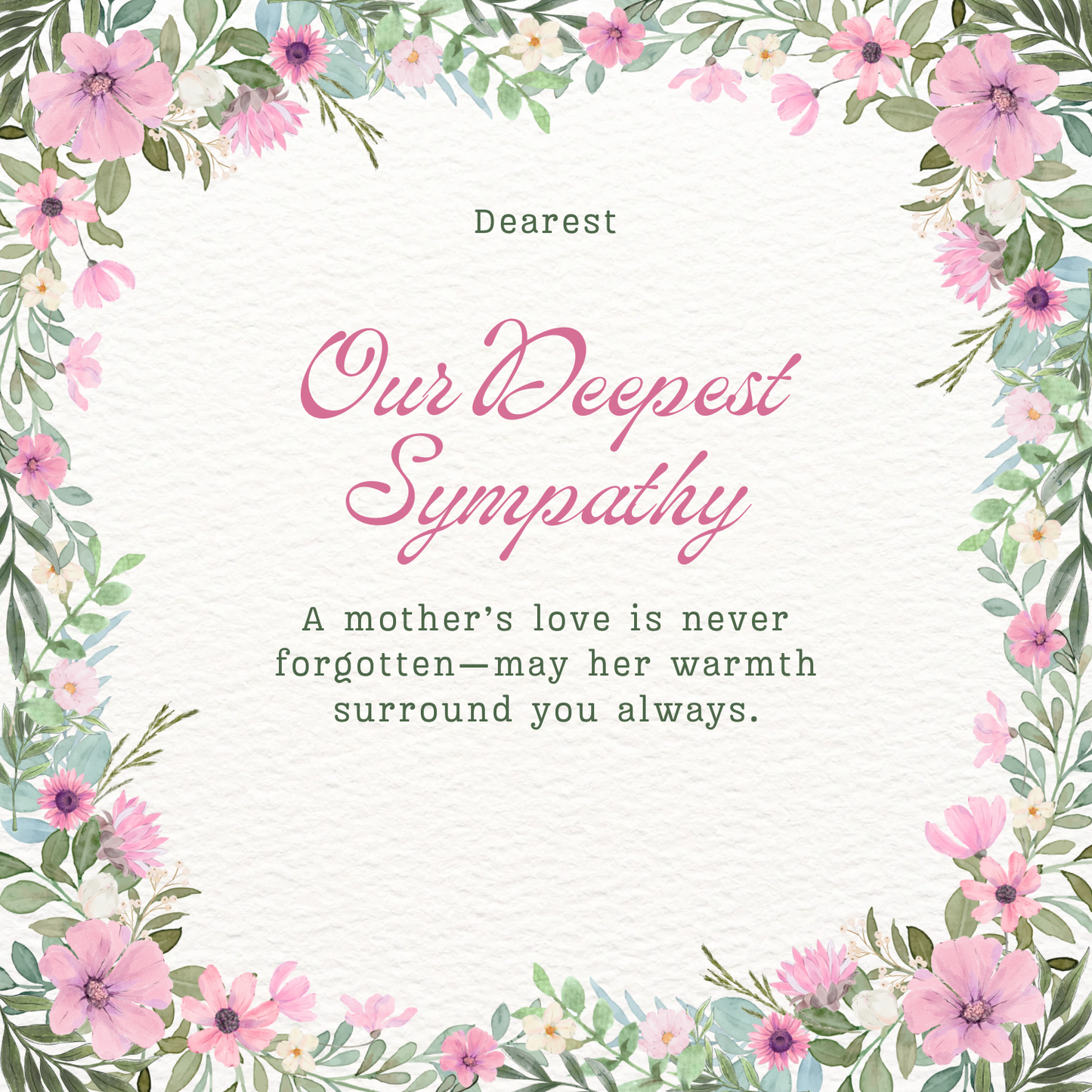 Our deepest sympathy eCard & Instant win!